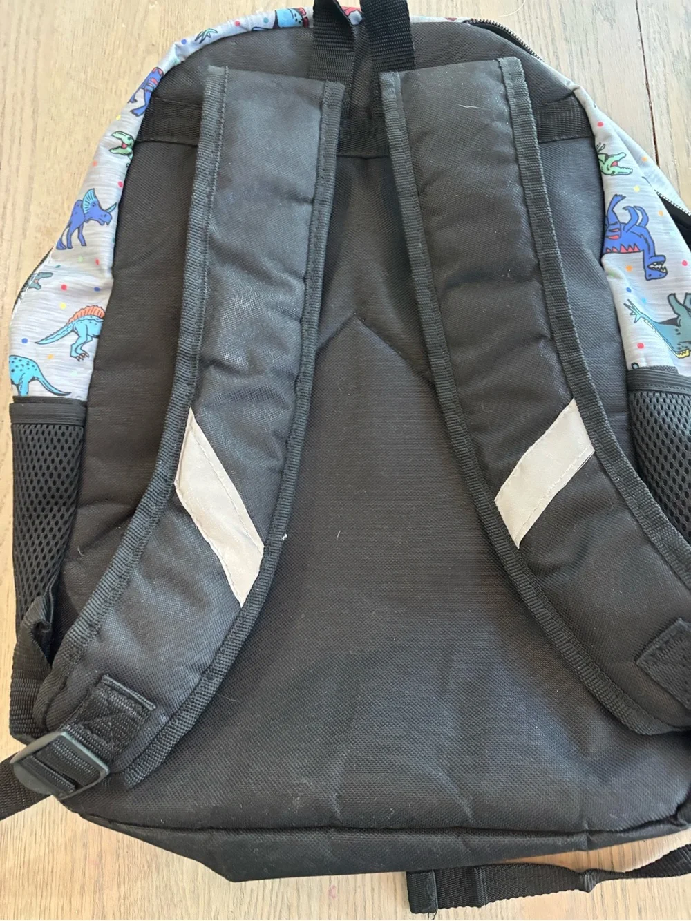 Tommy Bahama Kids Gray Backpack with Multicolor Dinosaur Print
